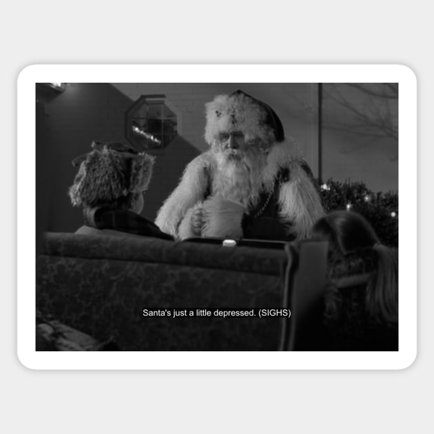 Depressed Santa Sticker by PlanetWeirdPod